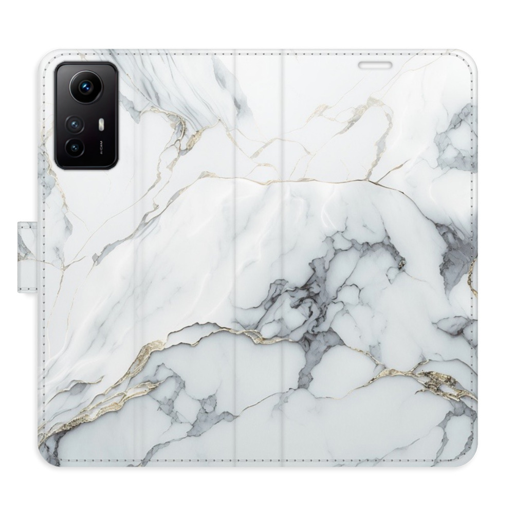 Flipové puzdro iSaprio - SilverMarble 15 - Xiaomi Redmi Note 12S