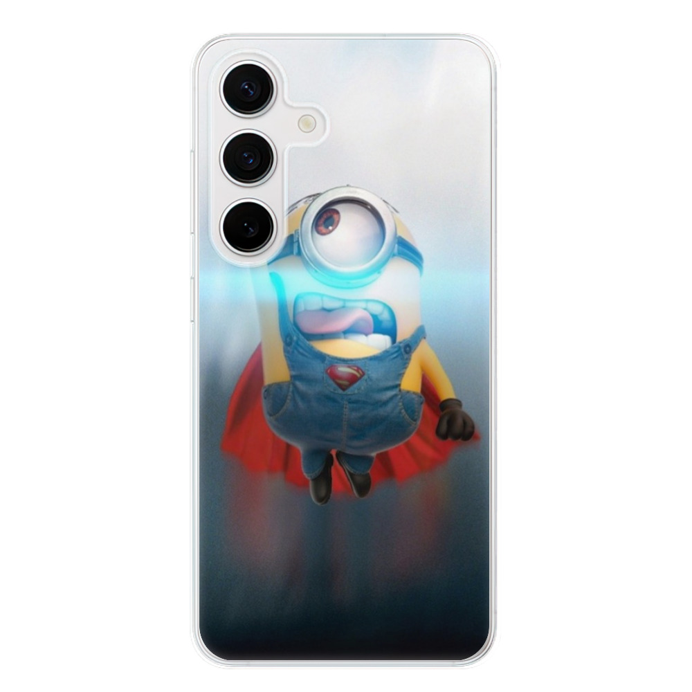 Odolné silikónové puzdro iSaprio - Mimons Superman 02 - Samsung Galaxy S24