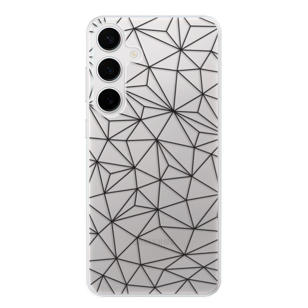 Odolné silikónové puzdro iSaprio - Abstract Triangles 03 - black - Samsung Galaxy S24+