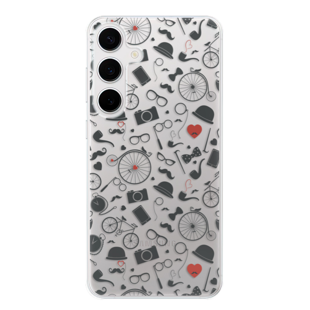 Odolné silikónové puzdro iSaprio - Vintage Pattern 01 - black - Samsung Galaxy S24+