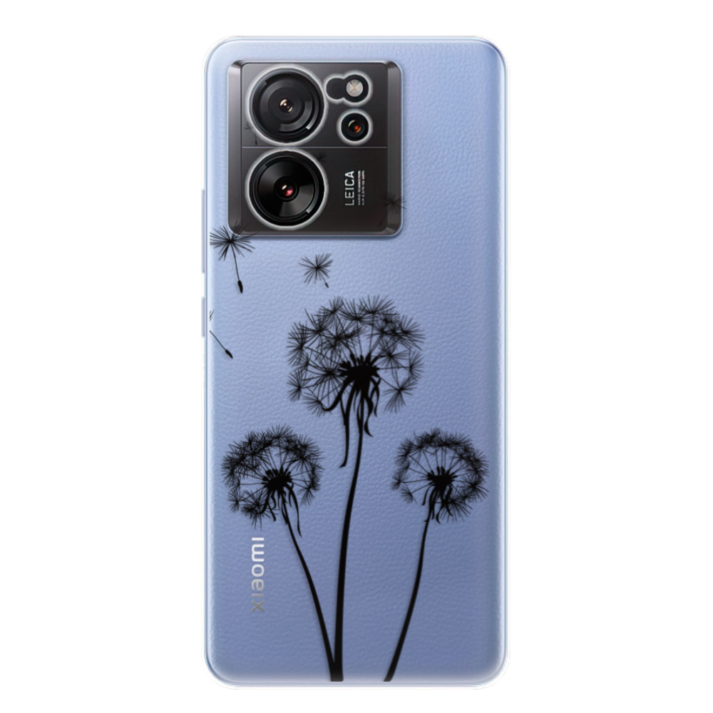 Odolné silikónové puzdro iSaprio - Three Dandelions - black - Xiaomi 13T / 13T Pro