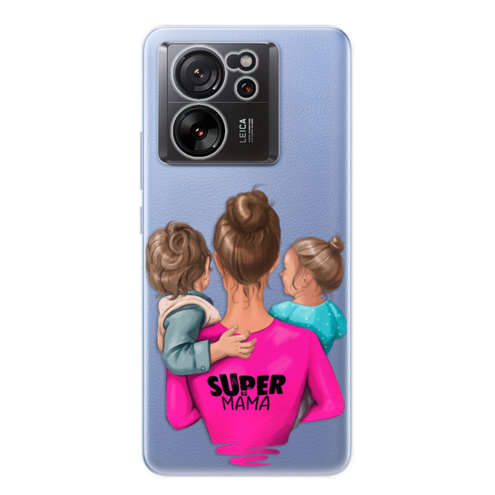 Odolné silikónové puzdro iSaprio - Super Mama - Boy and Girl - Xiaomi 13T / 13T Pro