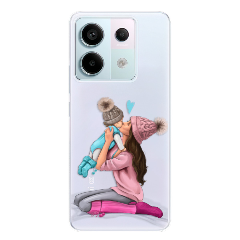 Odolné silikónové puzdro iSaprio - Kissing Mom - Brunette and Boy - Xiaomi Redmi Note 13 Pro 5G / Poco X6 5G