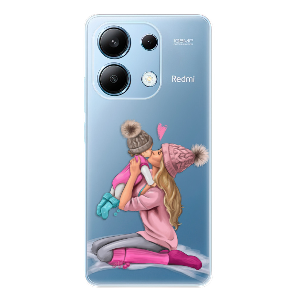 Odolné silikónové puzdro iSaprio - Kissing Mom - Blond and Girl - Xiaomi Redmi Note 13