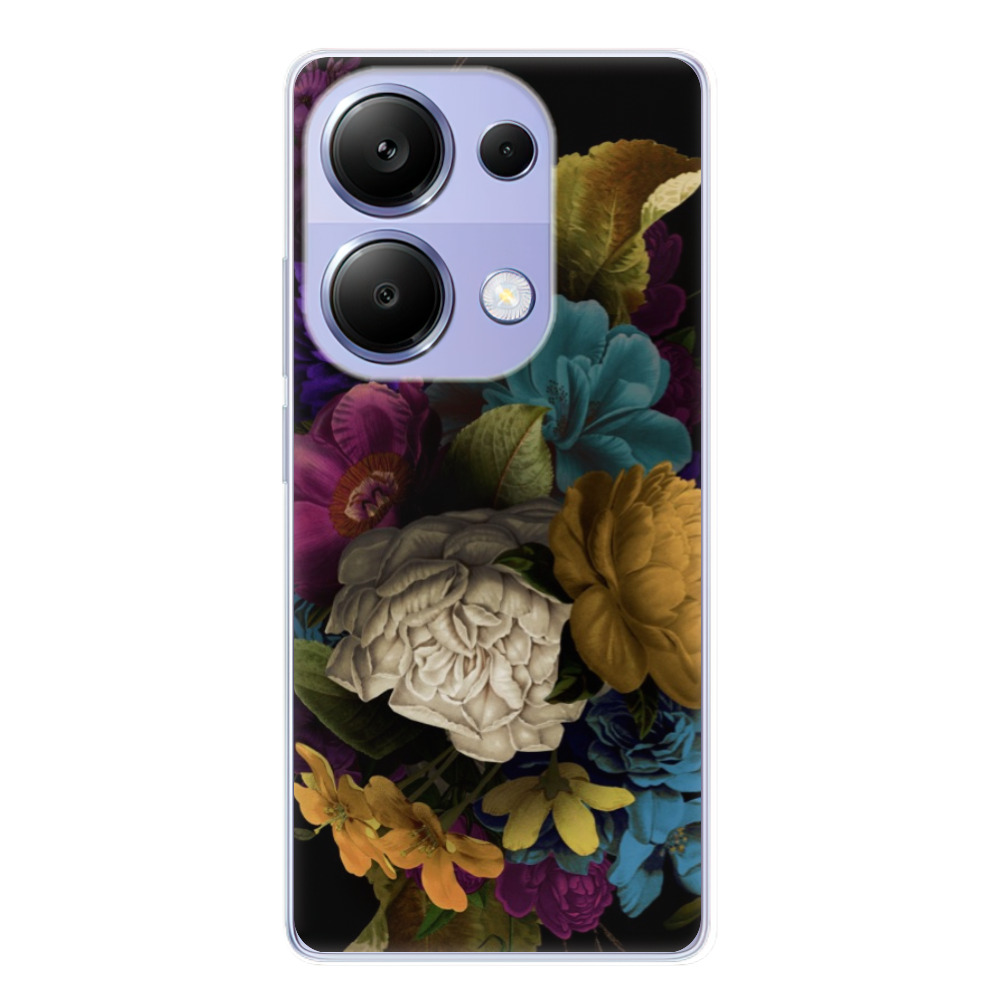 Odolné silikónové puzdro iSaprio - Dark Flowers - Xiaomi Redmi Note 13 Pro