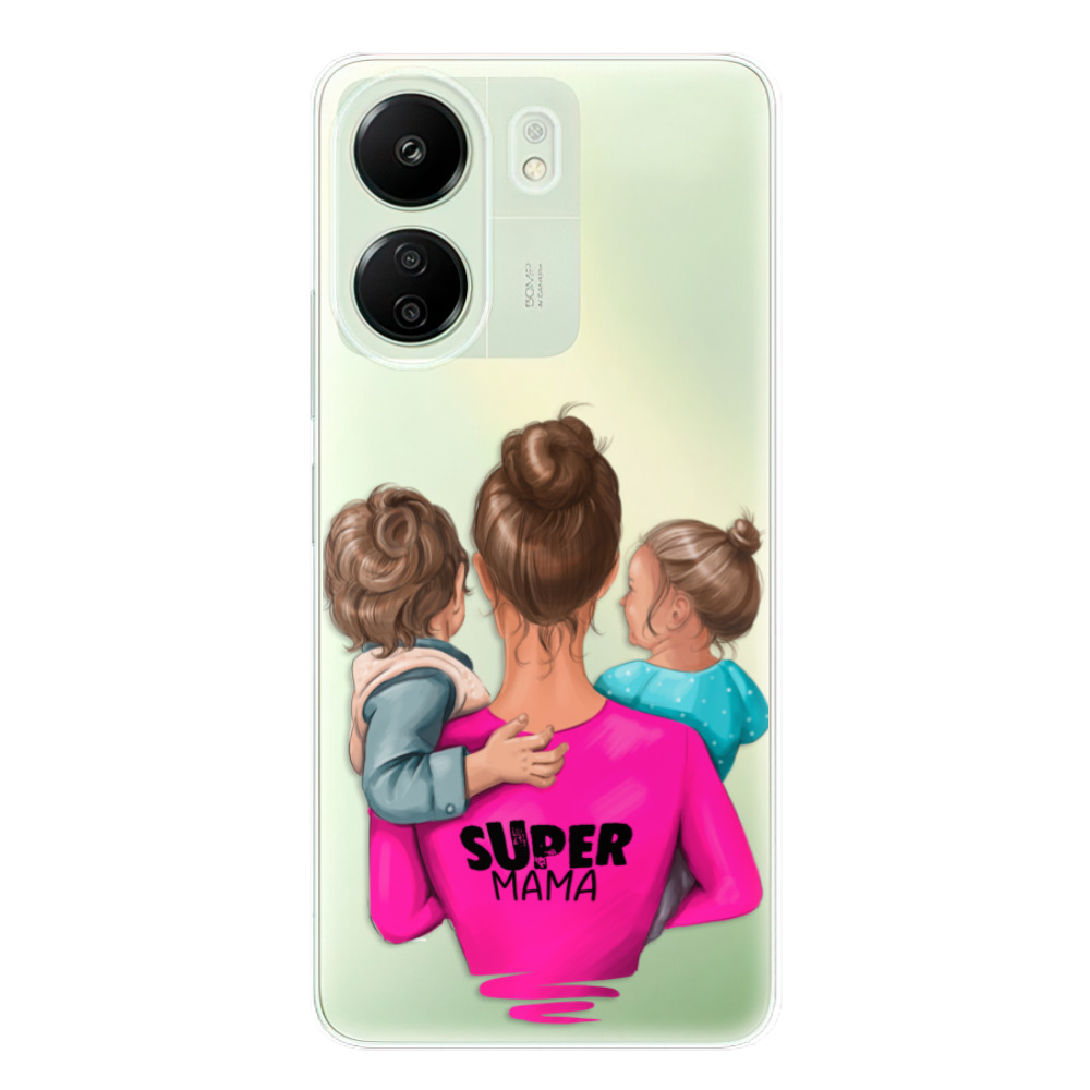 Odolné silikónové puzdro iSaprio - Super Mama - Boy and Girl - Xiaomi Redmi 13C