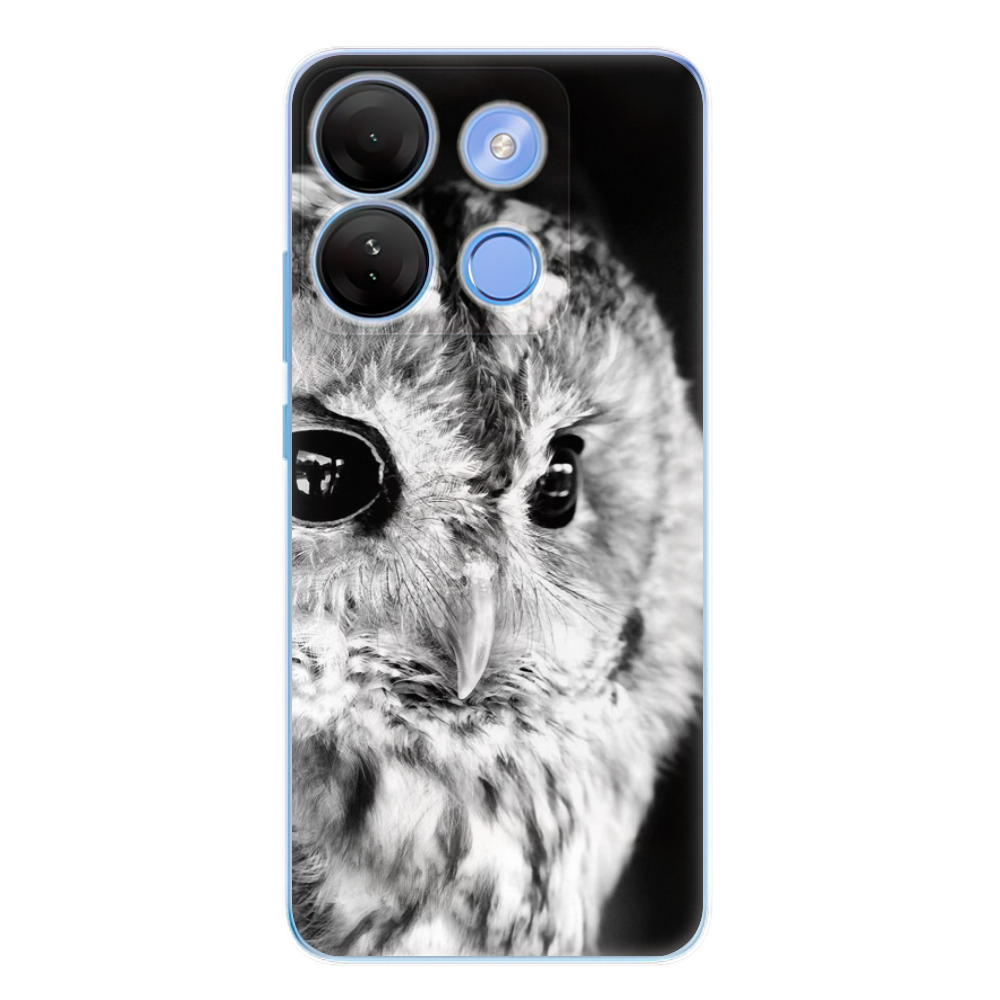 Odolné silikónové puzdro iSaprio - BW Owl - Infinix Smart 7