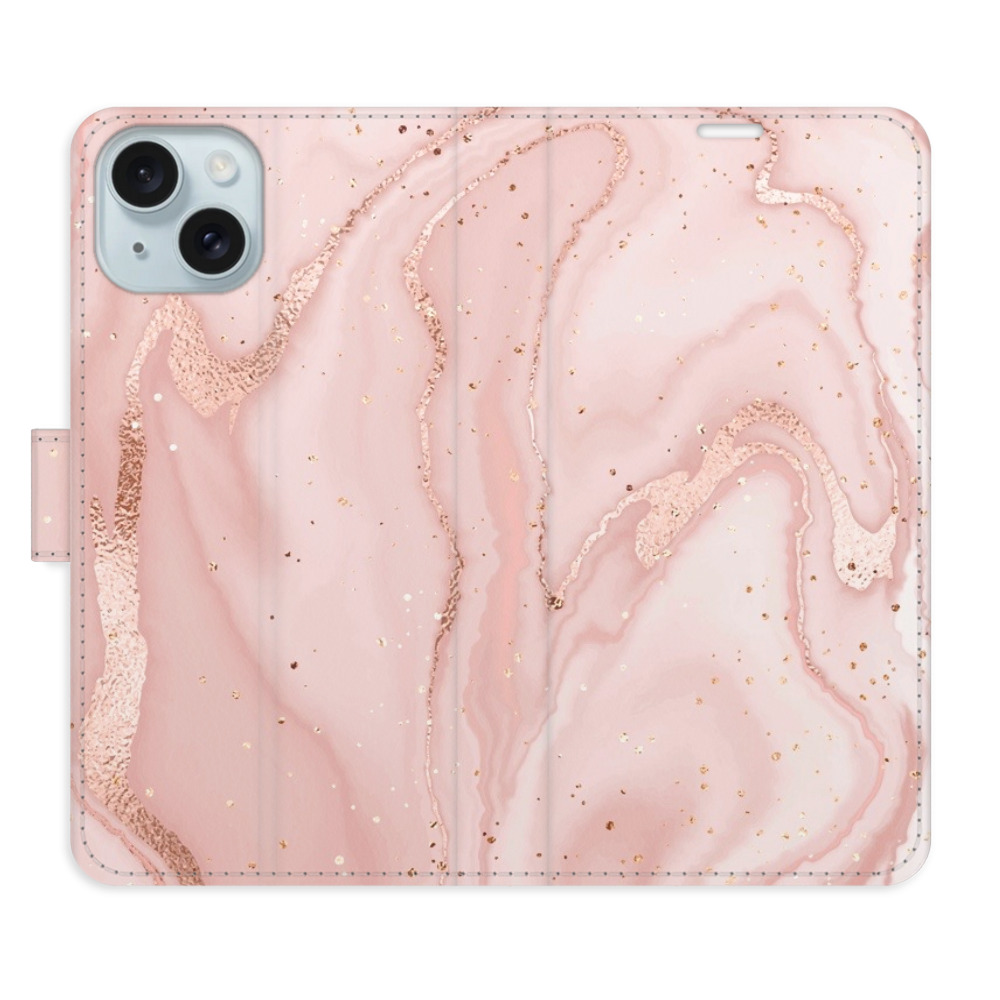 Flipové puzdro iSaprio - RoseGold Marble - iPhone 15