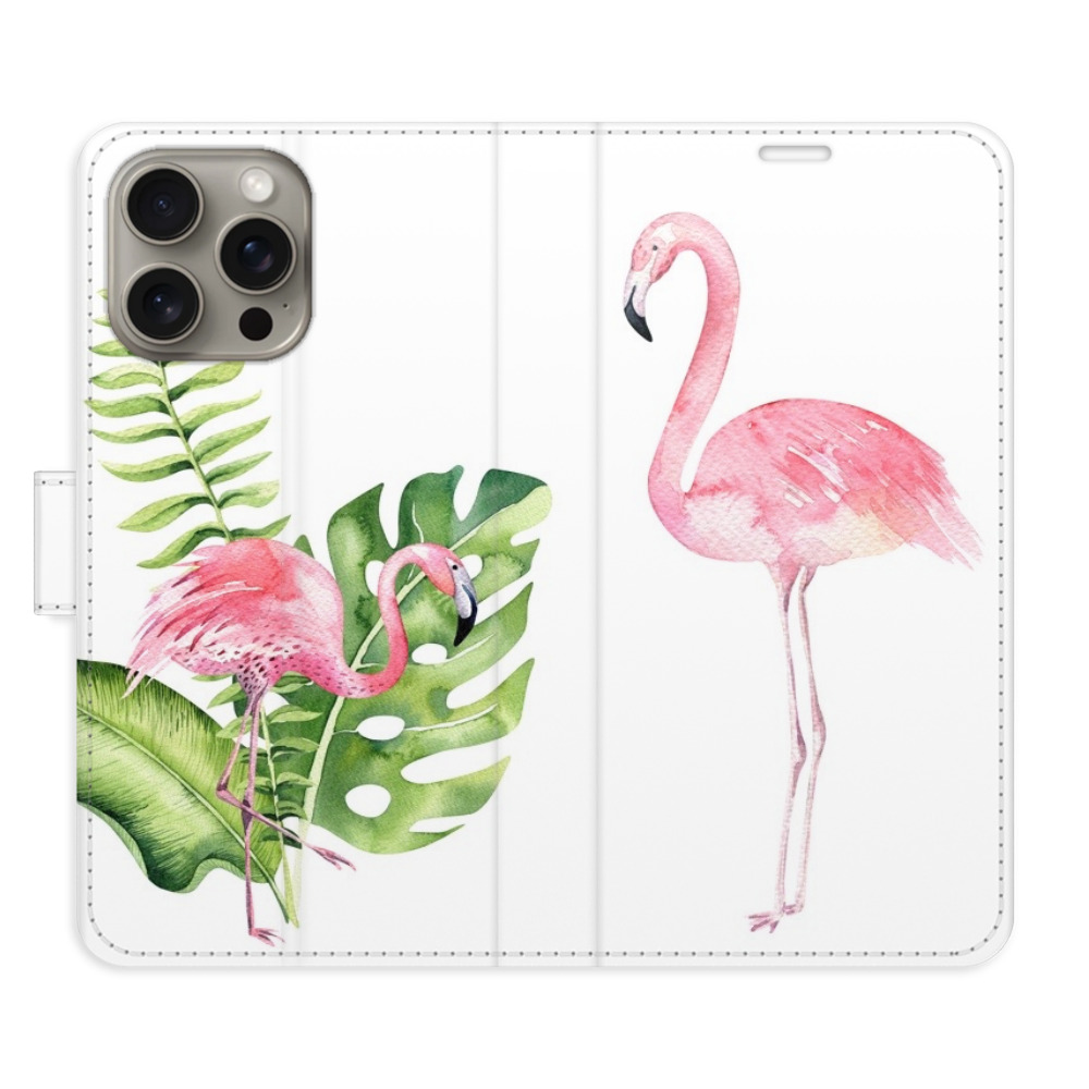 Flipové puzdro iSaprio - Flamingos - iPhone 15 Pro Max