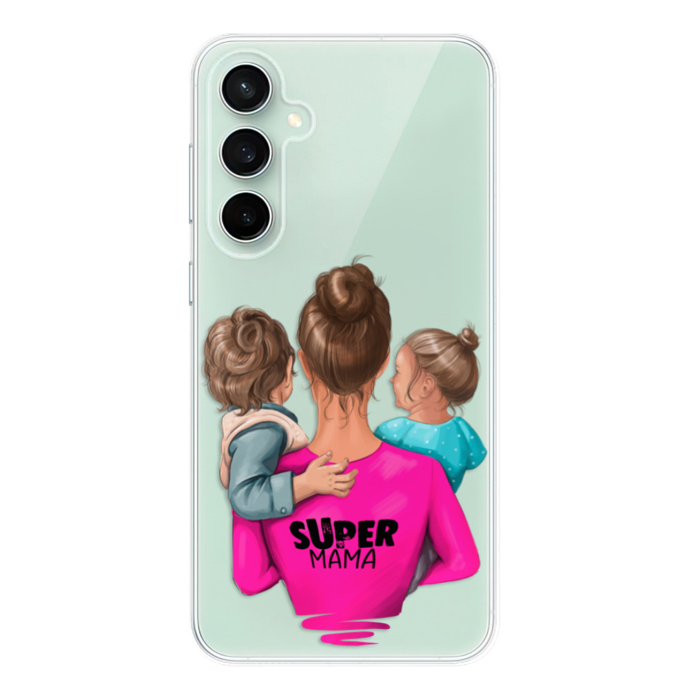 Odolné silikónové puzdro iSaprio - Super Mama - Boy and Girl - Samsung Galaxy S23 FE