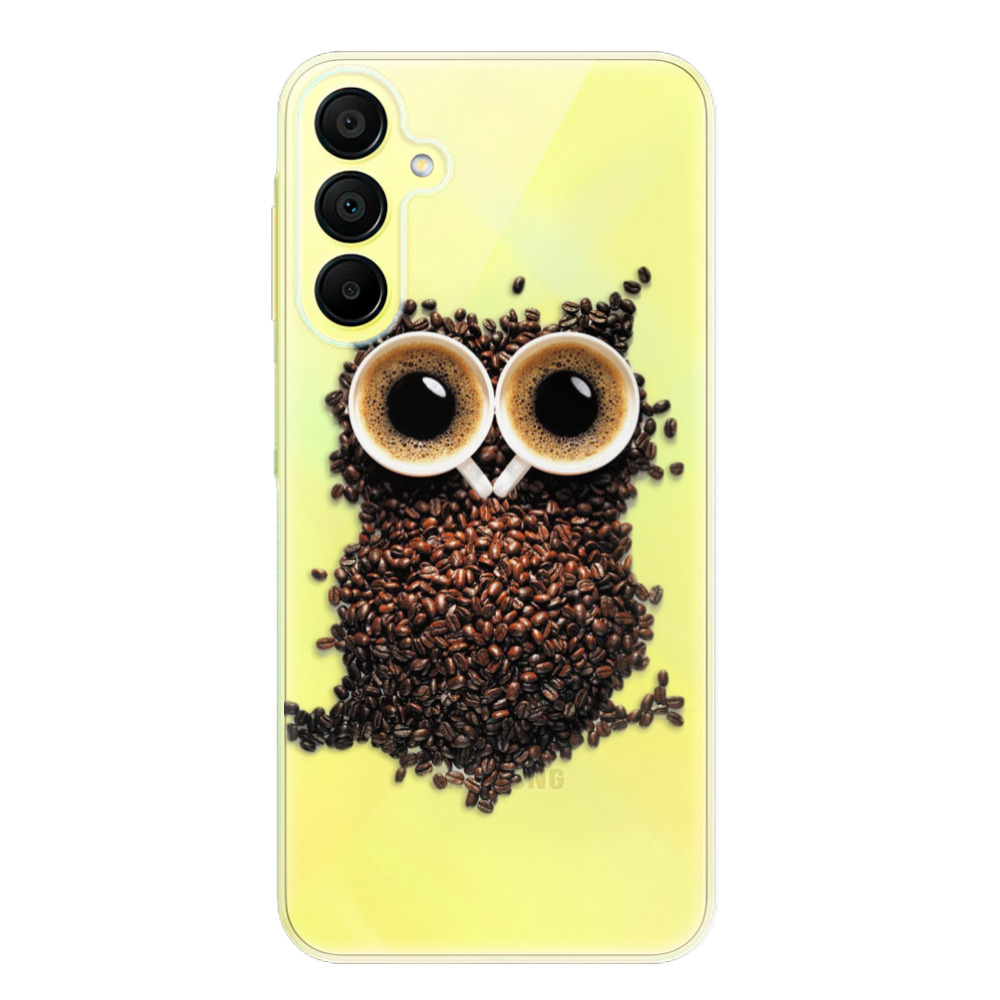 Odolné silikónové puzdro iSaprio - Owl And Coffee - Samsung Galaxy A15 / A15 5G