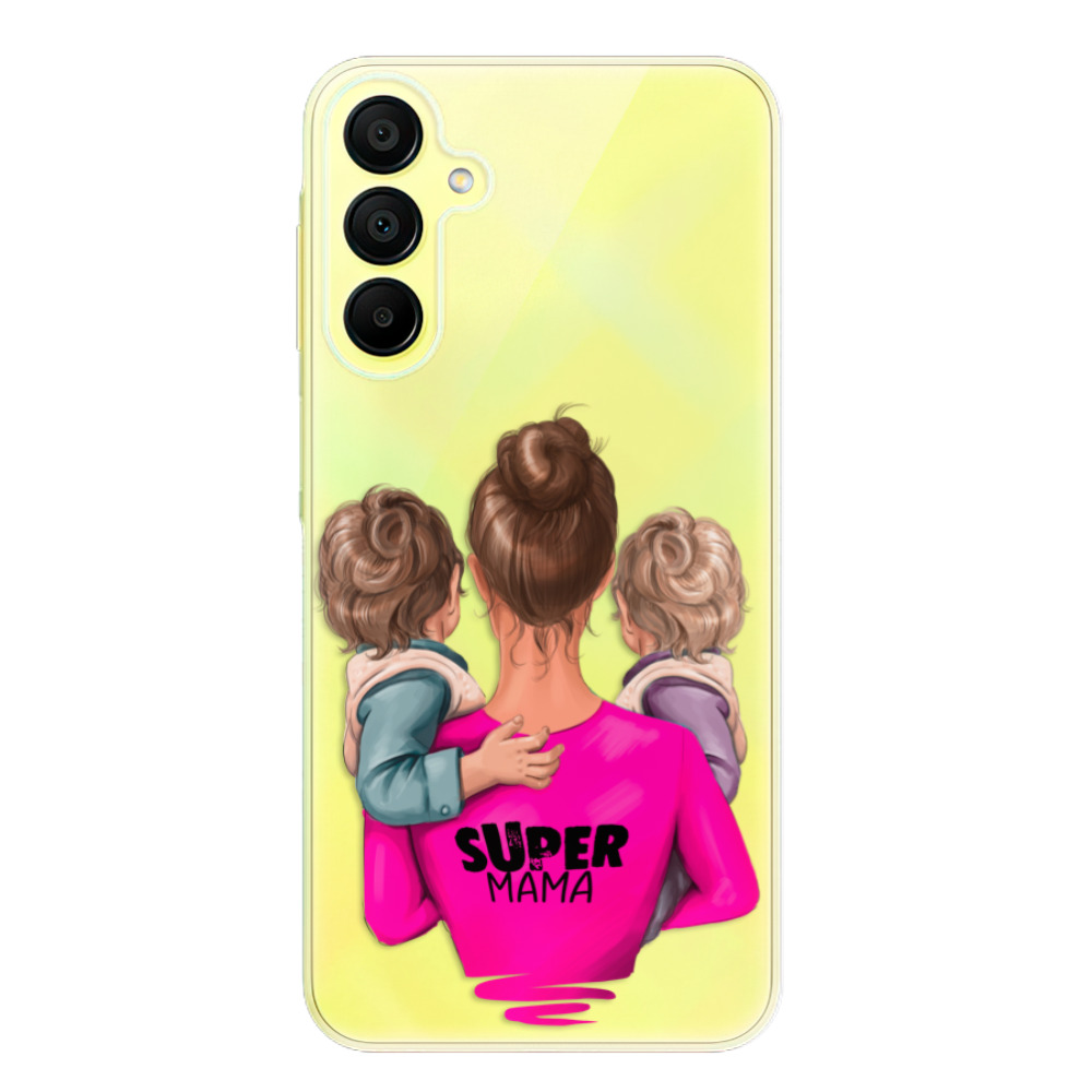 Odolné silikónové puzdro iSaprio - Super Mama - Two Boys - Samsung Galaxy A15 / A15 5G