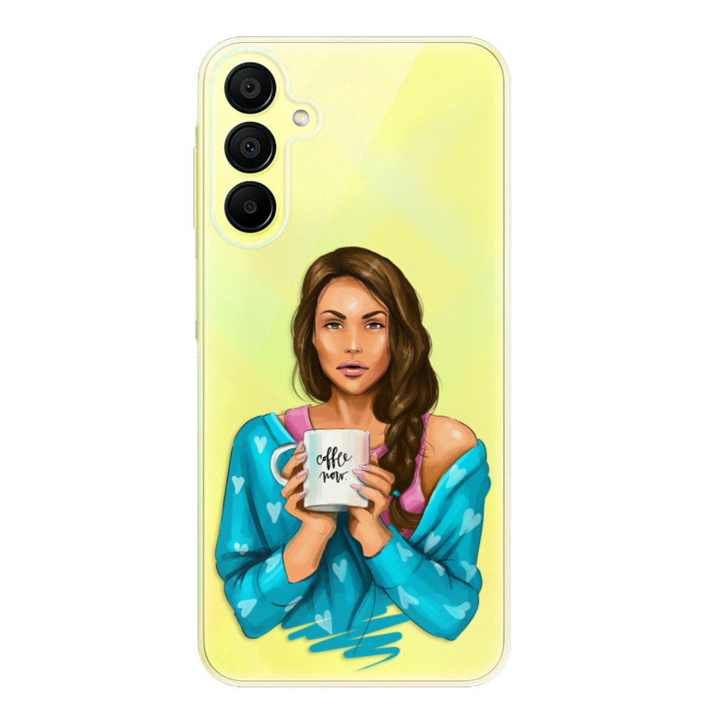 Odolné silikónové puzdro iSaprio - Coffe Now - Brunette - Samsung Galaxy A15 / A15 5G