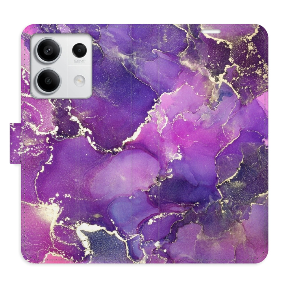 Flipové puzdro iSaprio - Purple Marble - Xiaomi Redmi Note 13 5G