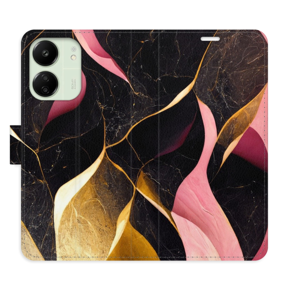 Flipové puzdro iSaprio - Gold Pink Marble 02 - Xiaomi Redmi 13C