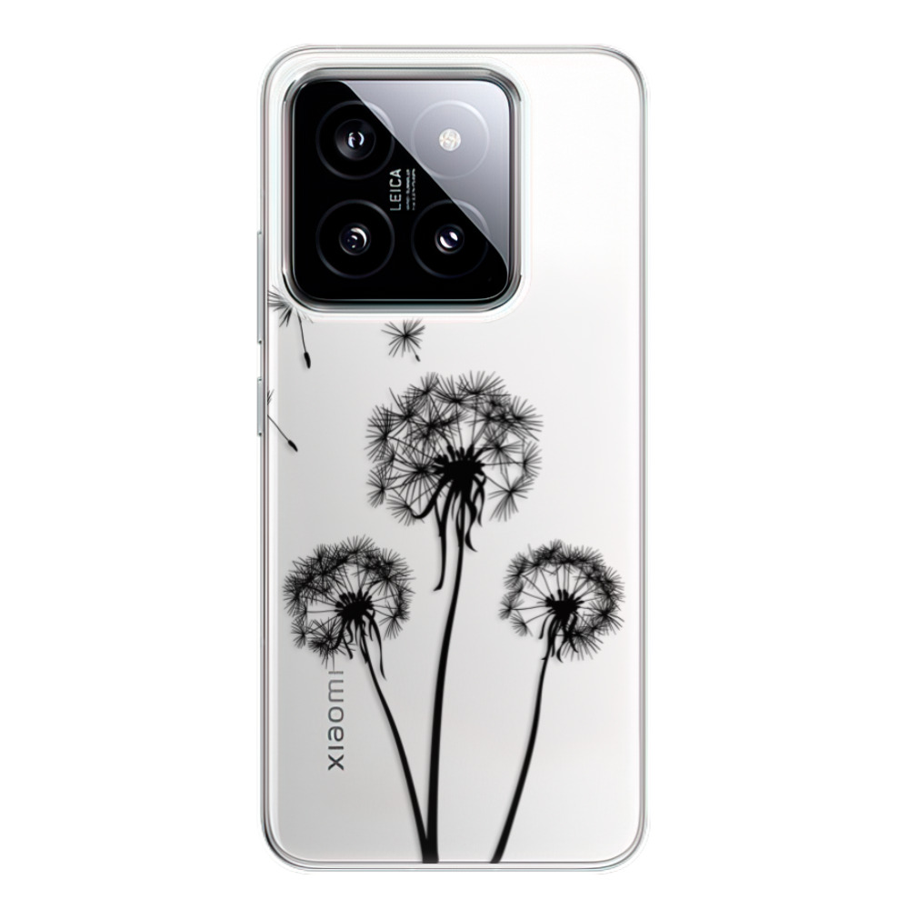 Odolné silikónové puzdro iSaprio - Three Dandelions - black - Xiaomi 14