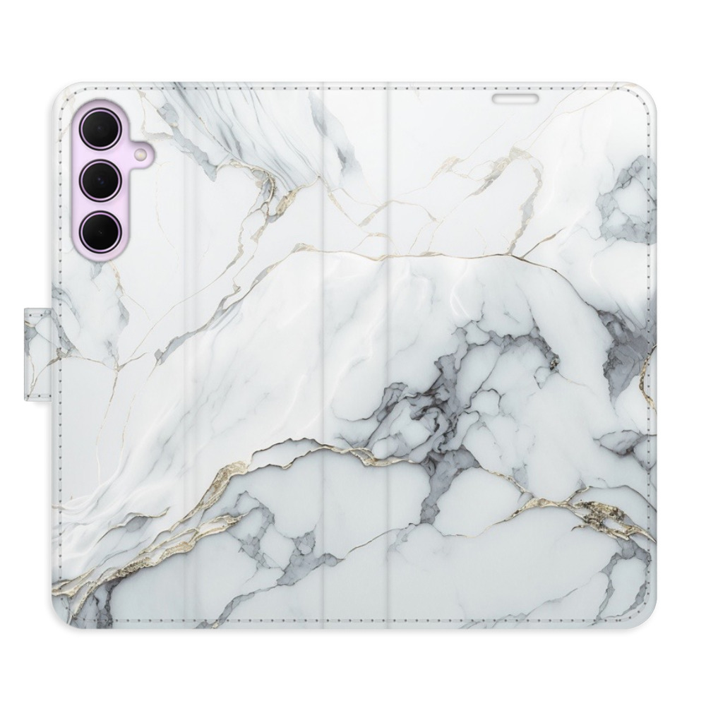 Flipové puzdro iSaprio - SilverMarble 15 - Samsung Galaxy A35 5G