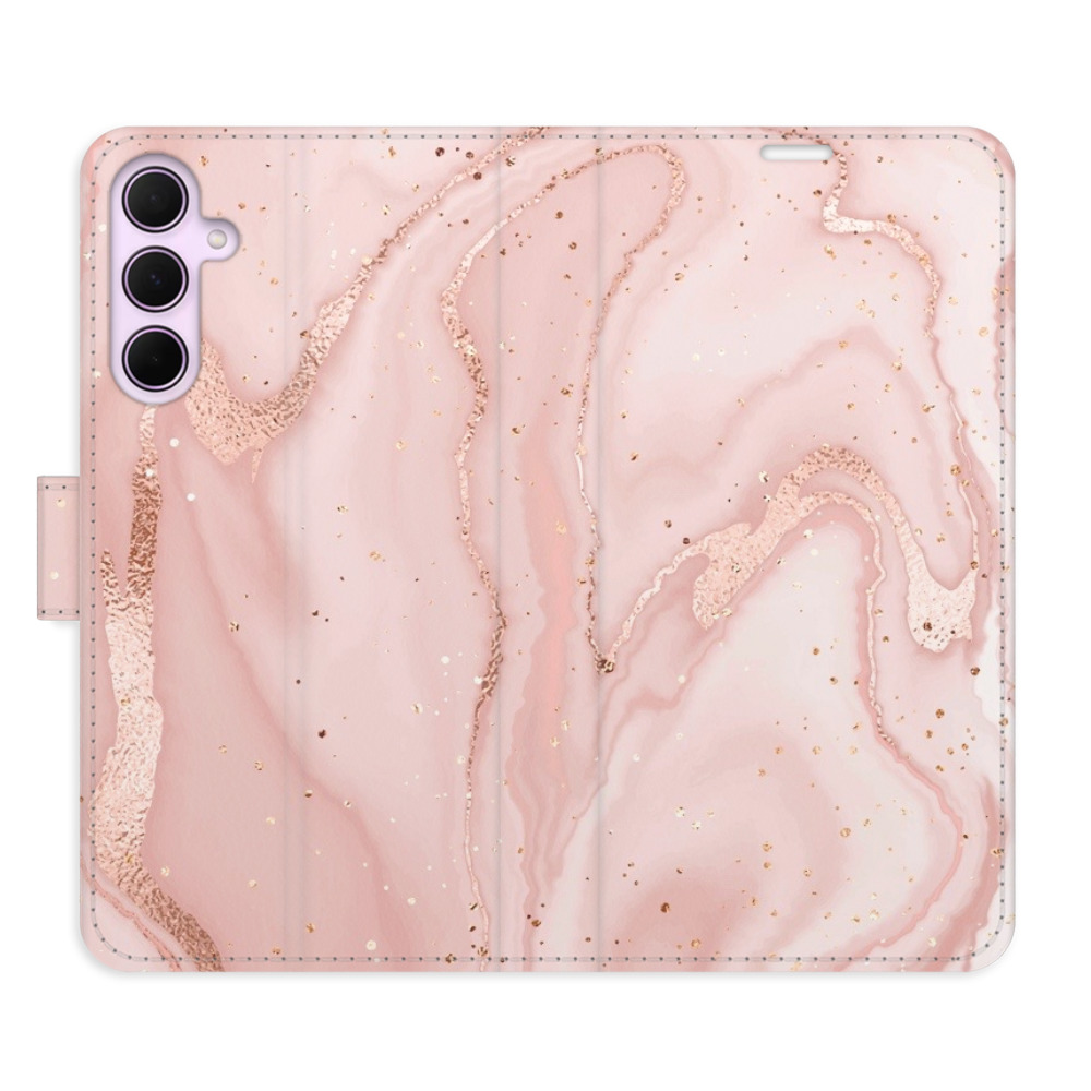 Flipové puzdro iSaprio - RoseGold Marble - Samsung Galaxy A55 5G