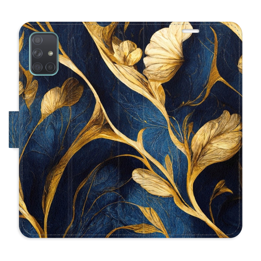 Flipové puzdro iSaprio - GoldBlue - Samsung Galaxy A71